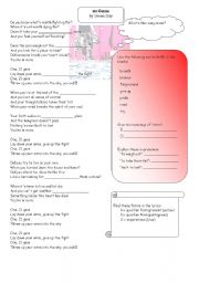 English Worksheet: Song worksheet: 21 Guns by Greenday