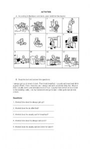 English Worksheet: Telling time