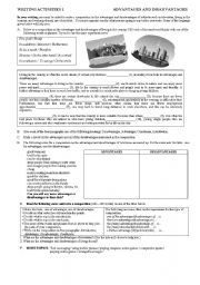 English Worksheet: Advantages and disadvanatges