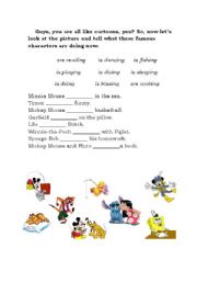 English worksheet: Cartoon friends