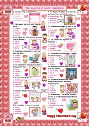 English Worksheet: The Legend of Saint Valentine