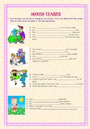 Mixed Tenses Worksheet (2pages)