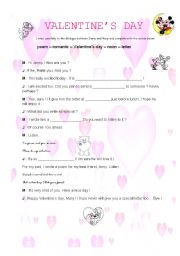 English Worksheet: Valentines day dialogue