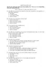 English worksheet: QUIZ