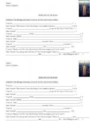 English Worksheet: Dialogue between a tourist and a New Yorker (Empire State Building)