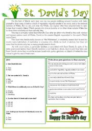 English Worksheet: St. Davids Day