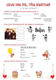 English Worksheet: LOVE  ME  DO, the Beatles