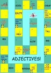 English Worksheet: a board game - adjectives