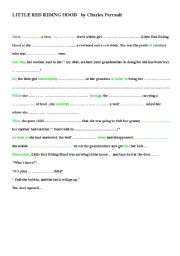 English worksheet: little red riding hood by perrault