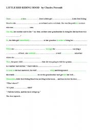 English Worksheet: little red riding hood by perrault