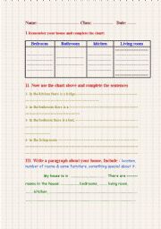 English worksheet: At home 