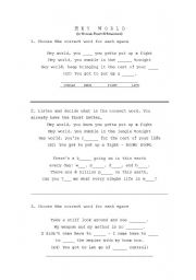 English worksheet: Listening - Song 