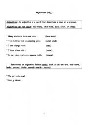 English worksheet: Adjectives