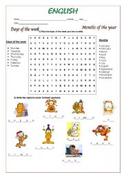 English Worksheet: Days and Months