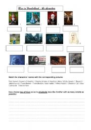 English Worksheet: Alice s characters