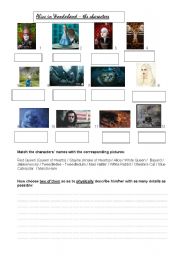 English worksheet: Alice s characters