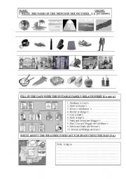 English Worksheet: Vocabulary Pictorial Test