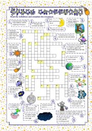 English Worksheet: Space Crossword