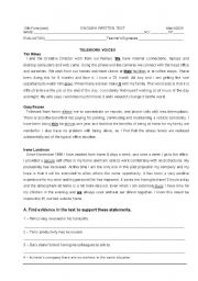 English Worksheet: Telework