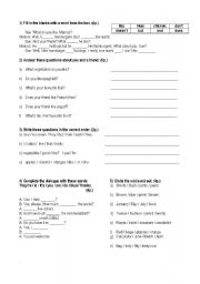 English Worksheet: Test to Evaluate Present  Simple 