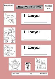 English worksheet: Valentines Theme