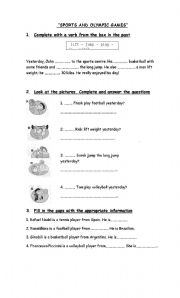 English worksheet: Sports and the Olympic games