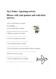 English Worksheet: speaking activity