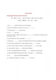 English worksheet: Pick up lines gap fill