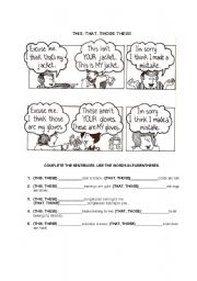 English Worksheet: THIS, THAT, THESE & THOSE