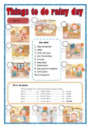 English Worksheet: Thinngs to do rainy day