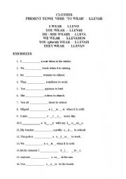 English worksheet: Verb To Wear & Clothes