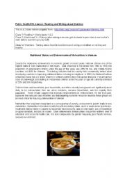 Malnutrition - Lesson for reading and writing - intermediate +