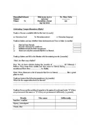 English Worksheet: 2nd mid-term test for 1st year
