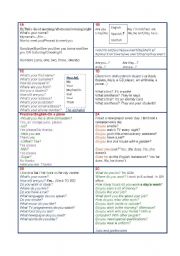 English Worksheet: Questions and Grammar review to practise Speaking for elementary students