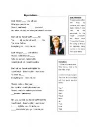 English Worksheet: Bryan Adams - Everything I Do