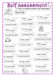 English Worksheet: Self-Assessment (1/3) - Speaking