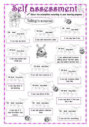English Worksheet: Self-Assessment (2/3) - Talking to someone