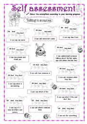 English Worksheet: Self-Assessment (2/3) - Talking to someone