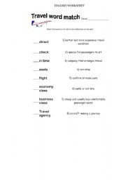 English worksheet: TRAVELLING Worksheet