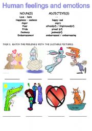 English Worksheet: Human feelings and emotions (Part 1)