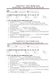 English Worksheet: English-Words Sounds - Final Blends /nk, /lt, /mp, /ft, /nd