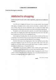 English Worksheet: ADDICTED TO SHOPPING