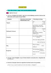 English Worksheet: webquest about the charity 