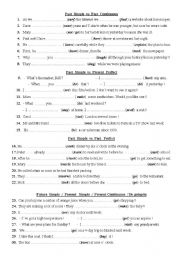 English Worksheet: PAST SIMPLE - PAST CONTINUOUS