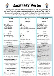 English Worksheet: Auxiliary Verbs