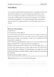 English worksheet: Parables