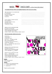 English Worksheet: When Love takes over