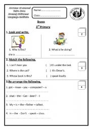 English Worksheet: NICE TEST THIRD PRIMARY 3RD PRIMARY