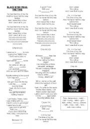 English Worksheet: Song Black Eyed Peas - The time