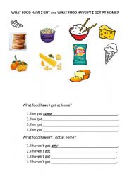 English Worksheet: FOOD_I HAVE GOT SOME...I HAVENT GOT ANY...